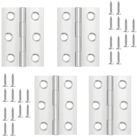 4 Pezzi Cerniere Rimovibili Acciaio Inossidabile, Cerniera Bandiera Porta, Acciaio Inox Cerniere, Connettori cerniere Adatto per Finestre Della Camera da Letto Dell'armadio（66mm*38mm）