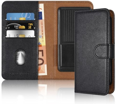 Cadorabo Klapphülle kompatibel mit Honor Magic 5 Pro-Handyhülle mit Kartenfach, 360 Grad Schutzhülle zum klappen- Flip Case Book Cover PU Leder Handytasche klappbar SCHWARZ
