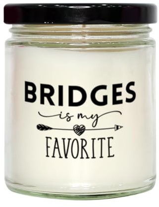 Personalized Bridges is My Favorite Candle Gifts for Friends Colleague, Christmas for Bridges Custom Name Candle Natural Soy Wax Bridges Birthday gifts for Women Friends Boss Retirement