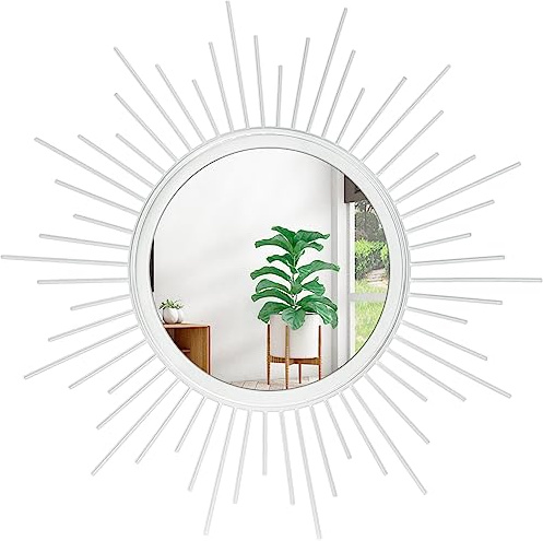 HLFMVWE Sonnenspiegel Spiegel für Wanddekoration, Zimmer Dekor, Metallspiegel Wanddekorationen für Wohnzimmer, Moderne dekorative Spiegel, Geschenke für Frauen & Mütter