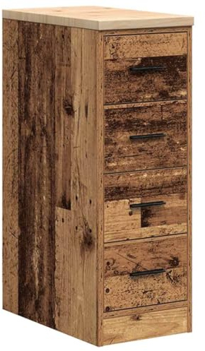 vidaXL Garagen-Aufbewahrungsschrank Altholz-Optik Massivholz Kiefer, Schrank, Werkzeugschrank, Lagerschrank, Garagenschrank, Aufbewahrungsschrank