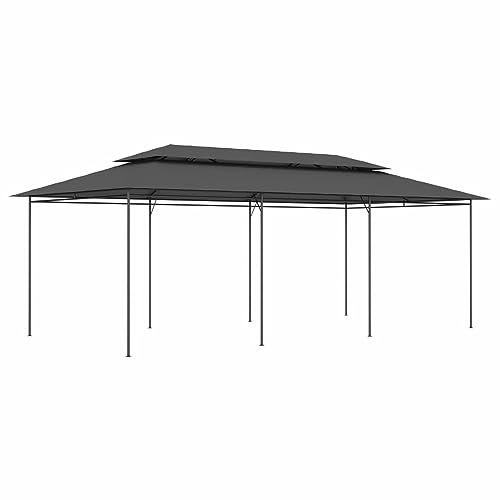 Xichuzi Pavillon, Faltpavillon, Pergola, Partyzelt, Standmarkise, Sonnenzelt, Garten Pavillion, Grillpavillon, 600x298x270 cm Anthrazit