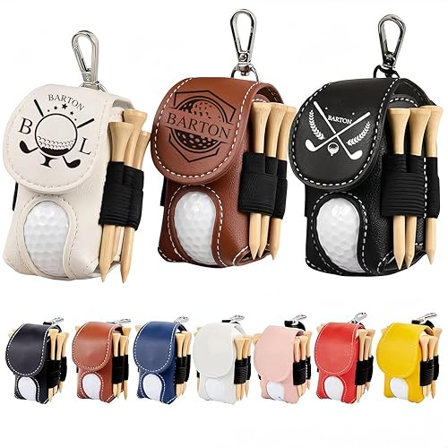 FCLYDER Personalisierte Golf Tasche Tag, Gravierte Leder Golf Tasche Tag, Personalisiertes Golf-Tees-Aufbewahrungstasche, Benutzerdefinierte Leder Golftasche Tag, Geschenke Für Golfer