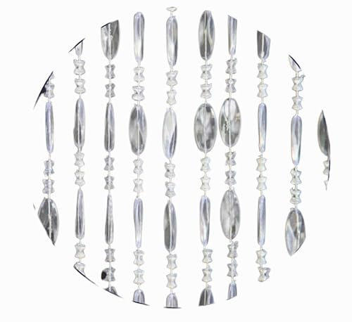 SpazioTessile Tenda Perline Colorate In PVC Antimosca Universale per Porta Finestra 8 Varianti (Trasparente, 120x220 96 Fili)