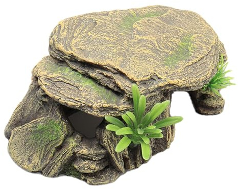 9,5x16x6,5 Cm Cueva De Escondite Reptiles Fish Hiding Cueva Acuario Turtle Reptile Basking Habitat Shelter Casa De Tortugas, Refugio Seguro para el hábitat Oculto para la decoración