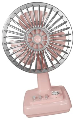 JISADER Mini Desk Table Fan Retro Design Electric Fan Compact Portable for Home Office Summer, pink