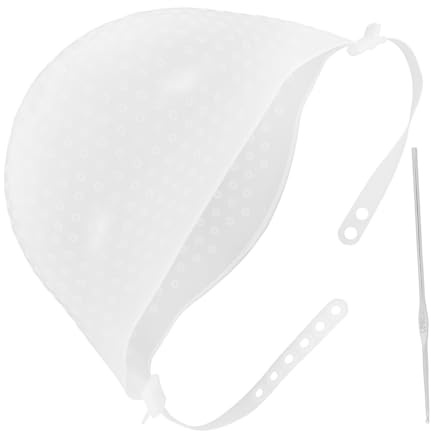 Beaupretty Cuffia Per Mèches in Silicone Con Gancio e Ago, Cappello Da Parrucchiere Riutilizzabile Con Fori Per Tintura Chioma, Strumento Per Colorazione Chioma Professionale, Uso Domestico e Salone