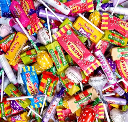 ZANGOC Mega Party Mix 500g, 15+ Varieties Pick and Mix Sweets with Lollipops, Individually Wrapped Retro Sweets for Party Bags, Birthdays, Sharing and Gifts