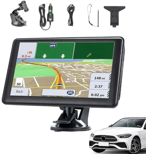 Navigatore GPS Auto | Unità di Navigazione da 17,7 cm - Schermo Touchscreen Intelligente con Aggiornamenti Mappe per Viaggi Lunghi Display LCD HD Velocità in Reale Avvisi di Sicurezza per