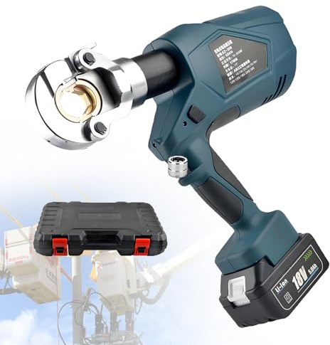 EpyGnom Crimpatrice Pinza per Cavi e Terminali Elettrici per Terminali in Rame e Alluminio Pressatrice a Batteria Illuminazione a LED Pinze a Crimpare Idrauliche Elettriche Ricaricabile EZ300