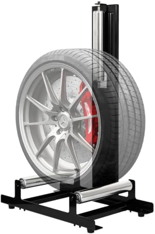 CStern Étagère de nettoyage pour pneus de voiture - Accessoire de garage pour le nettoyage et le polissage des pneus - Charge maximale : 50 kg - 58 x 36,5 x 89 cm - Argenté
