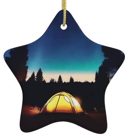 Decorazioni natalizie in ceramica a forma di stella WHJDPP Tende da campeggio nella foresta Immagine per decorazioni natalizie in centri commerciali, supermercati e case