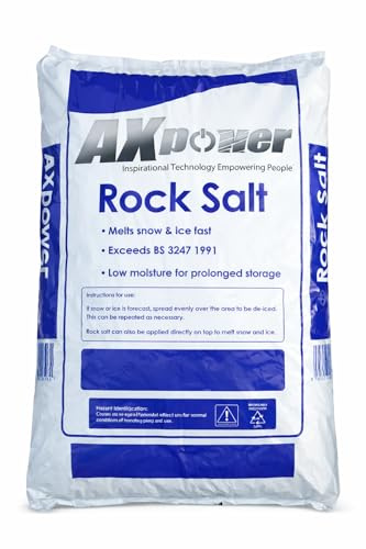De-Icing Rock Salt 10kg Mini Bag| White Rock Salt for Driveways, Paths & Steps | Fast Acting Ice & Snow Melt for Winter Weather