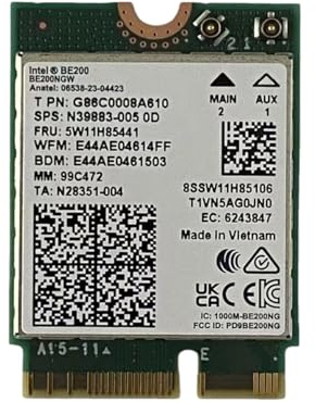 Scheda wireless Intel BE200NGW WiFi 7, M.2 NGFF WiFi 7 BE200 adattatore di rete Tri-Band con velocità 8774 Mbps e scheda WiFi BT5.4 per giochi su PC, non supporta scheda madre AMD per Windows 10/11