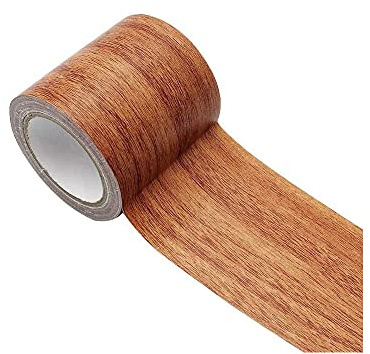 KAIAIWLUO Ruban Adhésif Imitation Grain de Bois, 5,7cm x 4,57m, Marron, Ruban de Réparation de Meuble, Imperméable pour Réparation Rayures Stratifié