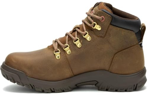 Caterpillar Women’s Mae Safety Boots - Waterproof Leather Work Boot, Steel Toe, Puncture Resistant Midsole, Slip Resistant Rubber Sole, Brown, 7 UK Size