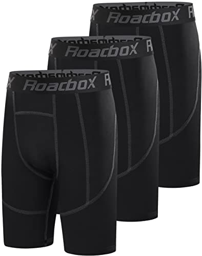Roadbox Youth Boys Compression Shorts - Spandex Athletic Performance Underwear, Kids Running Base Layer for Football Baseball