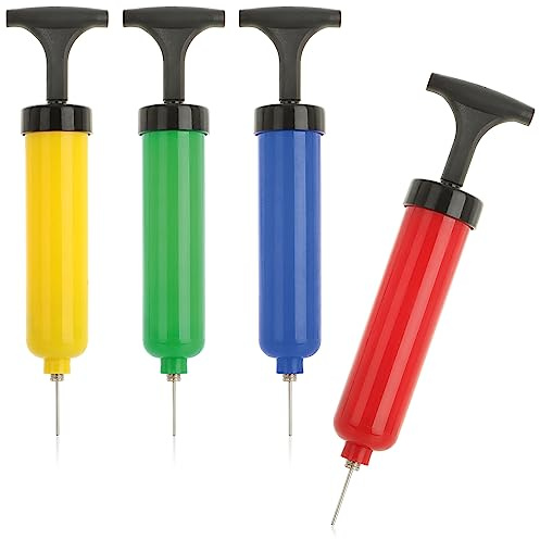 com-four® Ballpumpe, Luftpumpe, Handpumpe mit Ventilnadel, Blasebalg | Fußbälle - Volleyball - Basketball