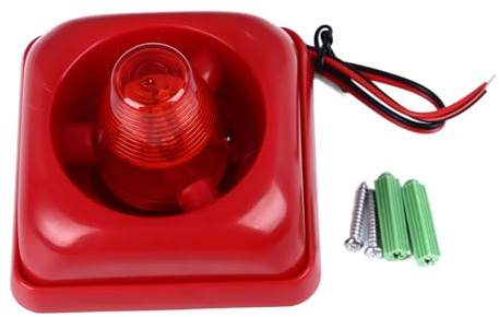12V-24V Industriell Larmare, Offentligt Elektriskt Ljudljuslarm Horn 115Db Ultrahögt Rött Blinkande Ljus Brandstroboskopsiren, För Kontor, Skola, Fabrik