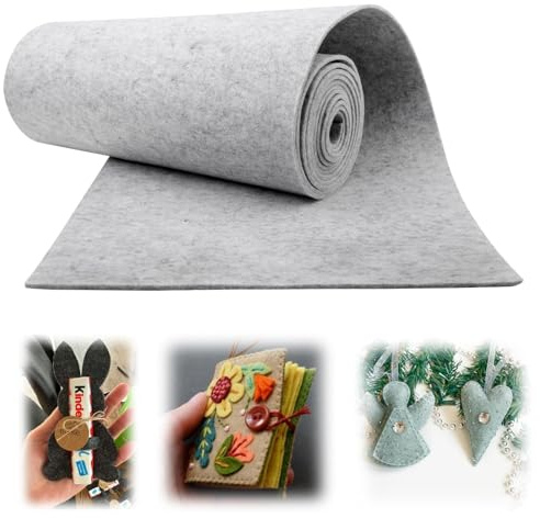 Mbsomnus Filz Meterware 30 cm×300 cm×3 mm Filzmatte Hellgrau | Filzstoff Meterware, Filzrolle, Polyester, Filzmatten zum Zuschneiden, DIY, Bastelfilz, Filzunterlage, Patchwork Nähen