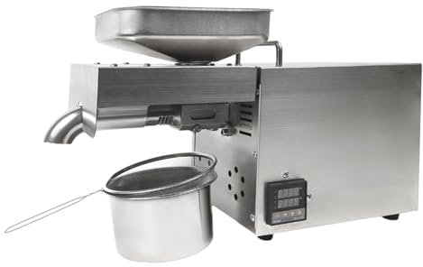 610w Ölpresse Extraktion Expeller Edelstahl Automatische Ölpresse Maschine Oil Press Maschine drücktmit Temperature Control zerlegbar Förderschnecken Ölextraktionsrate bis zu 45%