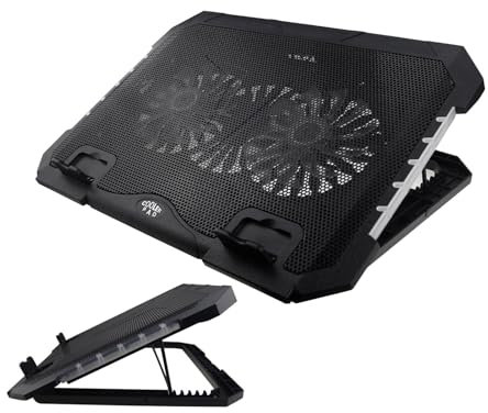 Adjustable Laptop Cooler, Laptop Cooling Stand, Ergonomic Laptop Cooling Pad, Silent Fan Laptop Cooler, Portable Laptop Cooler with Sturdy and Stable Design for Laptops