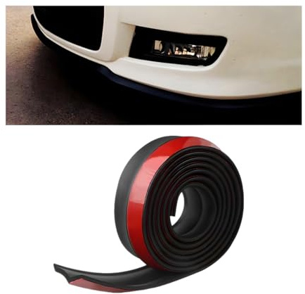 JNNJ Bande Protecteur Pare-Choc Avant Lèvre, Universel Caoutchouc Pare Chocs Arrière Voiture Adhésif, Spoiler Avant Universel Rubber Front Bumper Lip, Avant Voiture Lèvre Protection Jupe Caoutchouc