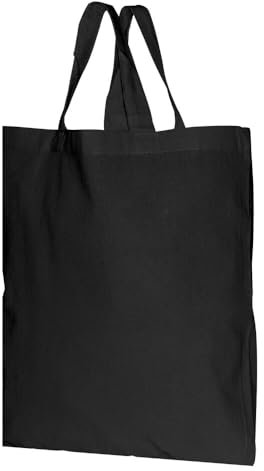 Wertpack Baumwolltragetaschen, Jutebeutel, Schwarz, 2 kurze Henkel, 38 x 42 cm, 50 Stück
