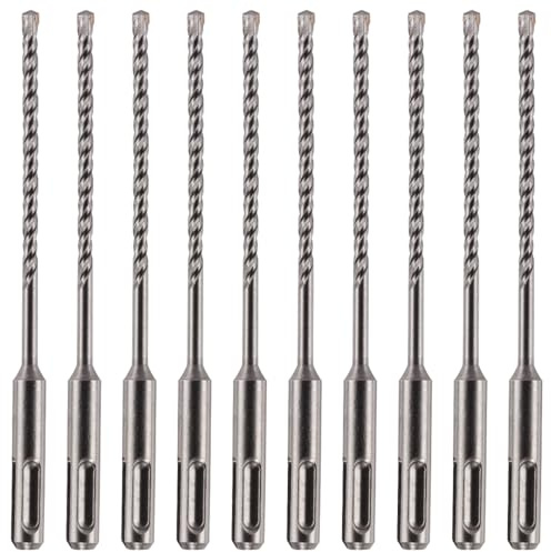 Rennie Tools - 10 Pack Of 5mm x 160mm Long SDS Plus Hammer Drill Bits | Professional TCT Tungsten Carbide Tipped Masonry Drill Bit For Brick, Concrete, Stone, Granite. 5mm SDS Drill Bit