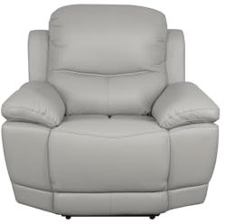 Bostonsofa Montana Ledersessel mit Relaxfunktion - Zero-Wall - Bequeme und Moderne Gestaltung - manuelle Rückenlehnenverstellung - robuste Konstruktion - komfortabler Relaxsesse - Aschgrau