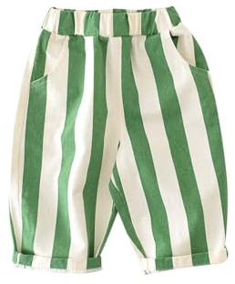 duxyoz Baby Boys Girls Cotton Trousers Soft Comfy Lightweight Lounge Pants Classic Stripe Printed Casual Summer Trousers Elastic Waist Infant Kid Toddler Sweatpants Unisex Joggers Bottoms 6-12 Months