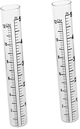 IMIKEYA 2stücke Glas Regenmesser Testrohr Flacher Boden Mit Skala Präzises Niederschlagsmessgerät Für Garten Wetterforschung Landwirtschaft