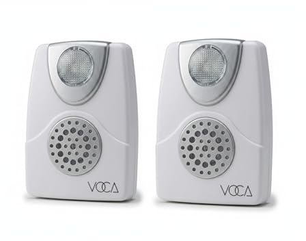 VOCA Telefon-Klingeltonverstärker RA01 (2 Stück), Verstärkung bis zu 105 dB mit LED-Benachrichtigung für Festnetztelefone, Wandmontage, ideal für Laute und hörgeschädigte Umgebungen