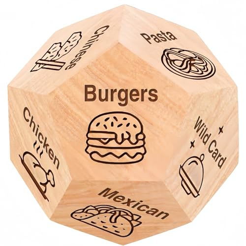 Valentines Day Gifts for Him Her,Galentines Day Gifts for Men Women, Date Night Food Decision Dice, Funny Couples Gifts for Boyfriend Girlfriend Anniversary Birthday Wedding Gifts for Husband Wife