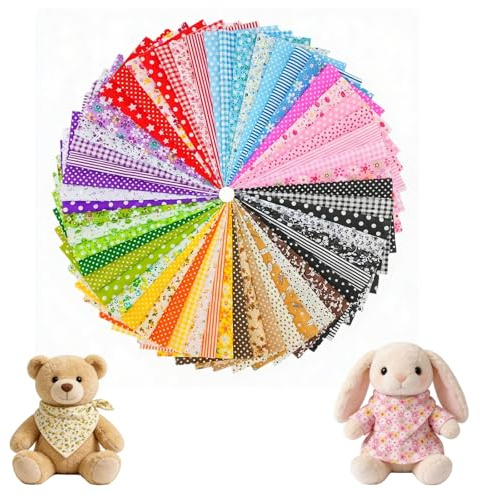 ARYIMYDP Tessuti per Patchwork 56 Pezzi 10x10cm, Stoffa Cotone con Stampe Vegetali per Lavori a Mano, Quadrati di Stoffa Pretagliati per Decorazioni Casa, Confezioni Regalo, Accessori di Cucito