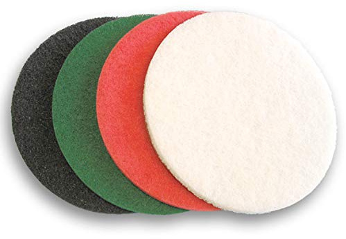 430mm (17) Premium Heavy Duty Floor Cleaning Buffer Pads with Removable Pre-Cut Centre Hole. Pack of 4 Mixed Grades.