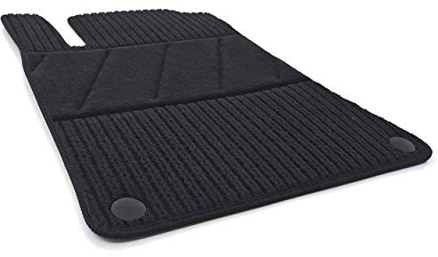 Fahrermatte passgenau für Mercedes W246 B-Klasse (2011-2018) AMG Ripsmatte Fußmatte Fahrerseite Doppelrippe Matte schwarz mit Absatzschoner, Fersenschutz, Trittschutz in Original Qualität