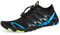 Strandschuhe Damen Herren Wasserschuhe Badeschuhe Unisex Atmungsaktiv Leicht Barfußschuhe rutschfeste für Schwimmen Tauchen(S901 Schwarz Blau, 42EU)