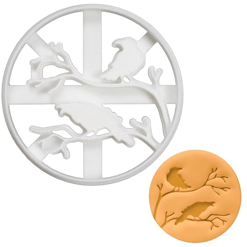 BAKERLOGY Ravens Cookie Cutter - Detailed Biscuit Cutter Design for Baking and Crafts, Ideal on Fondant, Dough, Clay