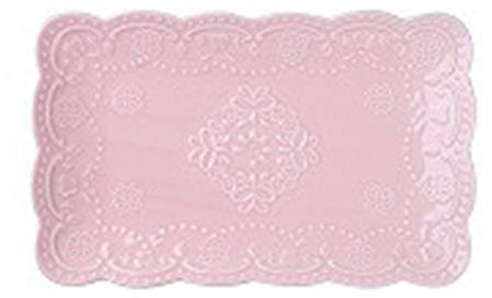 QMZDXH Rectangulaire Plates Porcelaine,Assiette en Porcelaine Plateaux de Service Porcelaine Assiettes Rectangulaire Plat Assiettes Blanc Rose
