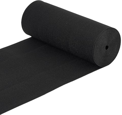 BENECREAT 3m 150mm Banda Negra Elástica Cinta Elástica Correa Elástica de Estiramiento Fuerte para Coser Tejer Manualidades de Bricolaje