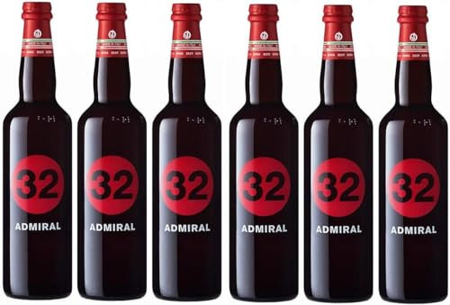 32 Via dei Birrai – Admiral - Birra rossa doppio malto - Vegana, Non Filtrata, Non Pastorizzata – 6 bottiglie da 75cl – 6,3% vol.