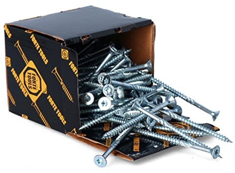 FORTE Tools Lot de 100 vis à bois universelles T30-6 x 100 mm - Galvanisées - Vis à tête fraisée Torx - Filetage partiel