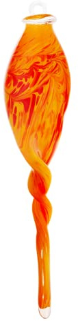 CRISTALICA Gartenskulptur Hängezapfen 43cm rot orange Zopf Dekoration