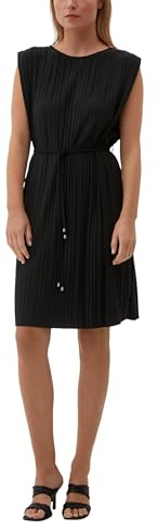 s.Oliver Damen Plissee-Kleid Plissee-Kleid, 9999 schwarz, 44