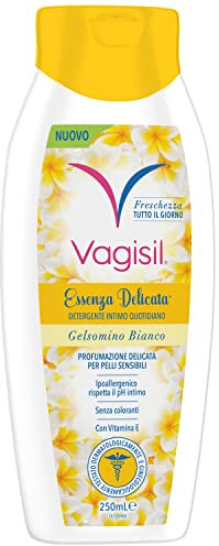 Vagisil Detergente Intimo Donna Essenza Delicata Al Gelsomino Bianco, Igiene Intima, Rispetta Il pH Intimo Della Pelle, 250 ml