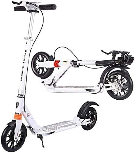 Tretroller für Kinder, zusammenklappbar, für Erwachsene, Kick mit großen Rädern, Scheibenhandbremse, Deluxe-Dual-Suspension-Pendler-Segelflugzeug, höhenverstellbar, mit Ständer, 220 lbs Kapazität (FA