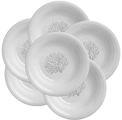 Harmony Coral Lot de 6 assiettes creuses en mélamine