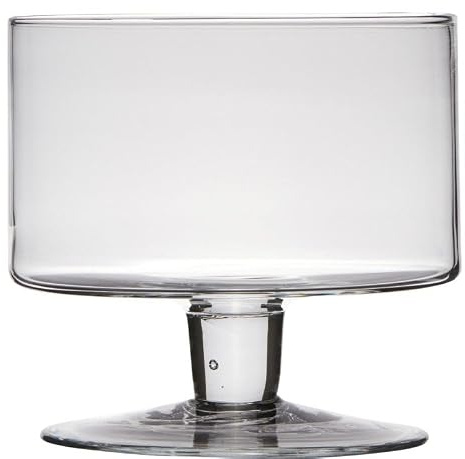 INNA-Glas Glasschale CORIE EARTH auf Standfuß, klar, 18 cm, Ø 19 cm | Deko Glasschale