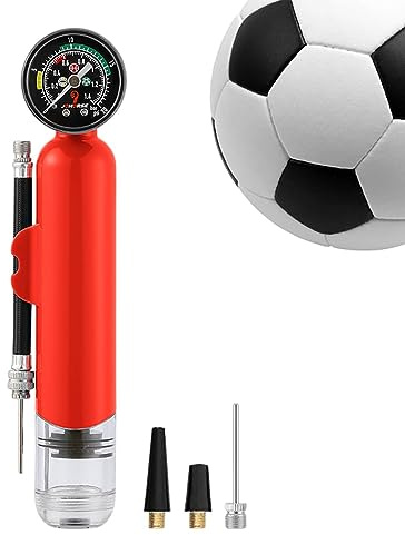 Fowybe Ballpumpen-Inflator | Kompakte Manometer-Kugelpumpe,Luftpumpe mit abnehmbarem Schlauch für Fußball, Basketball, Fußball, Volleyball, Wasserball, Netzball, Gymnastikball